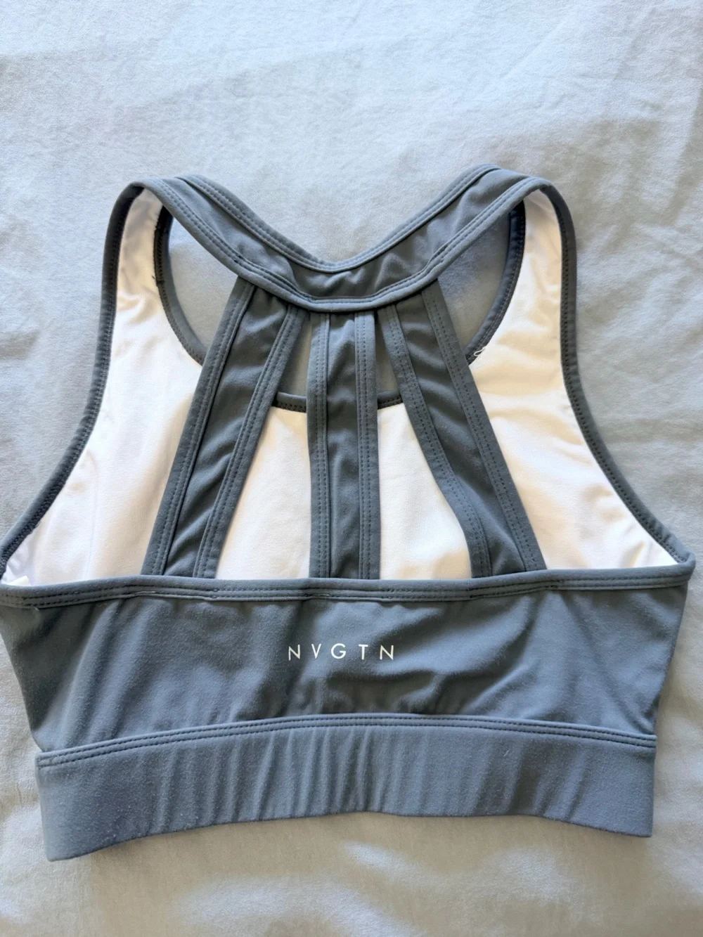 NVGTN - Women's High-Neck Strappy Back Bralette - Gray